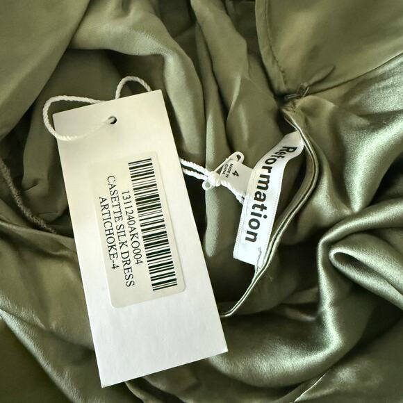 New Reformation Casette Silk Dress - Picture 5 of 5